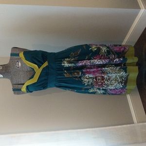 Anthro Maeve Floral silk dress